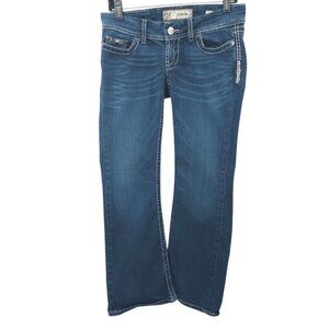 BKE Buckle Starlite Stretch Boot Flare Jeans Womens 27S Low Rise Medium Wash